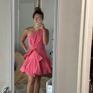 Derek Lam Vibrant Pink Asymmetrical Dress